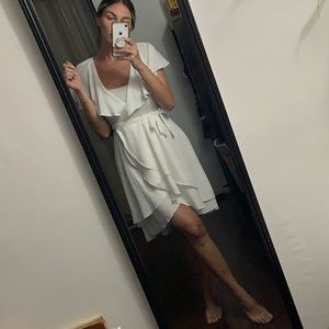 White Wrap Flowing Summer Dress